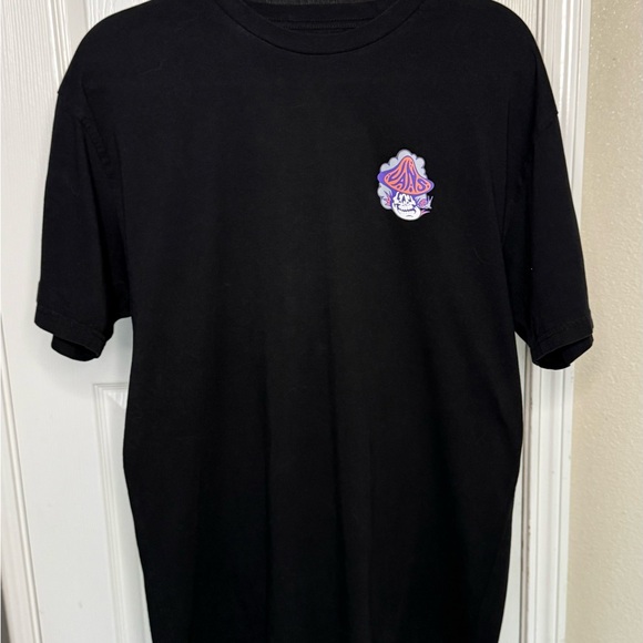 Vans Off The Wall 1966 Black Graphic T-Shirt Size LG Mushroom Skull Psychedelic - Picture 1 of 6